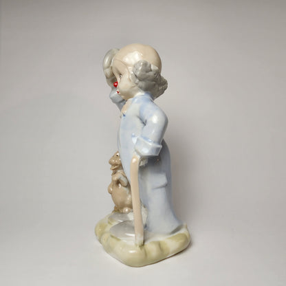 Price Products - Porcelain Clown with Cane & Dog Figurine
