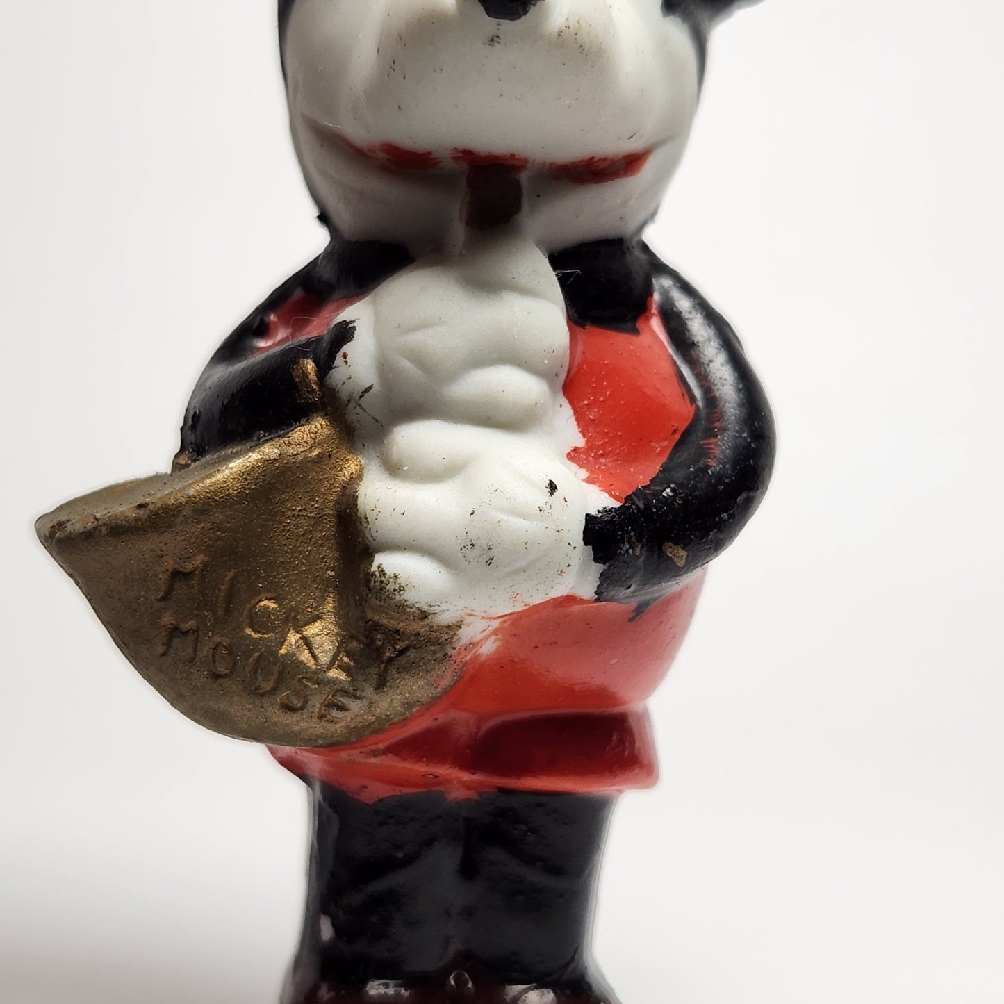 Porcelain Bisque Mickey Mouse Playing Horn Figurine 1930s
