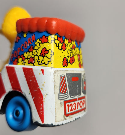 Playskool - Sesame Street Die Cast Car Big Bird Popcorn Machine 1983