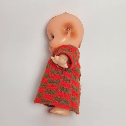 Kewpie 8" Rubber Squeak Doll with Crocheted Dress