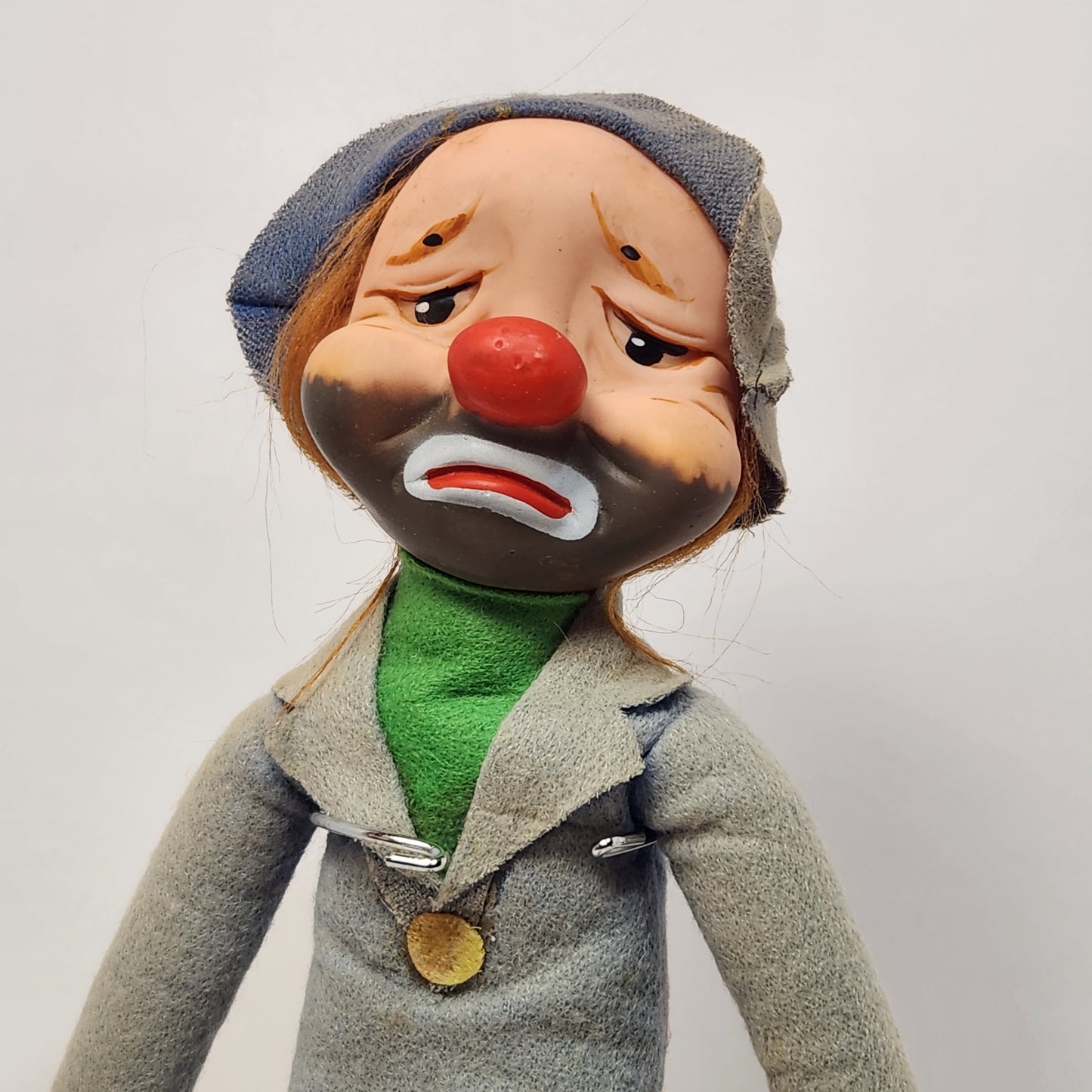 KAMAR - "Jock The Hobo" Sad Clown Japan Plush Doll with Vinyl Face 1966
