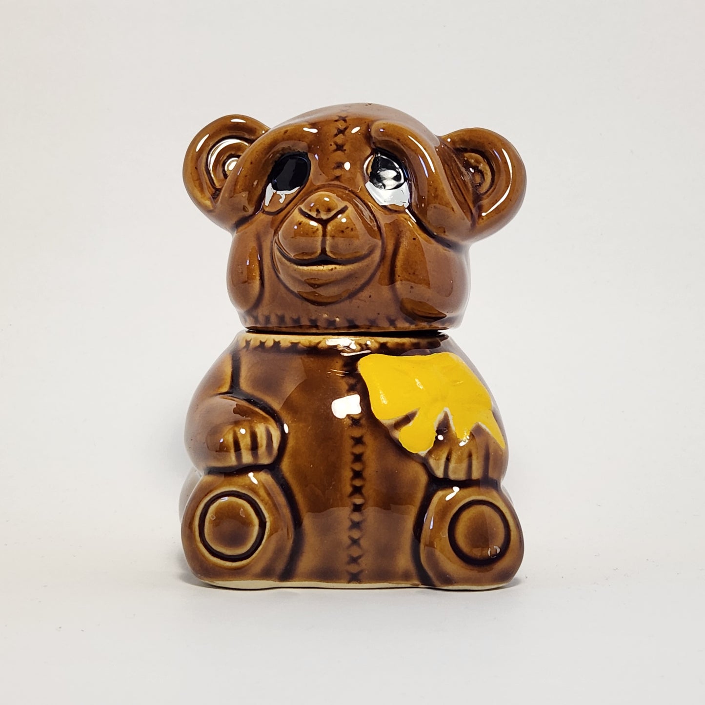 Houston Foods - Ceramic Honey Pot Teddy Bear 1982