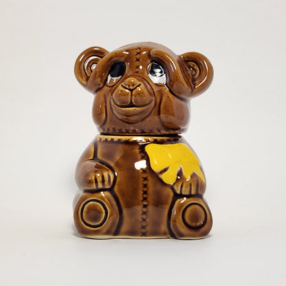 Houston Foods - Ceramic Honey Pot Teddy Bear 1982