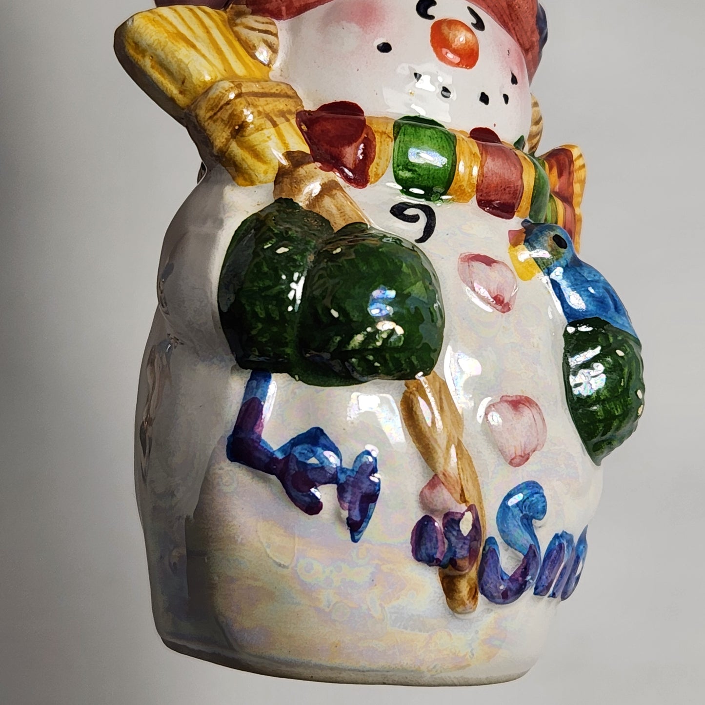 Iridescent Snowman Salt and Pepper Shaker Set