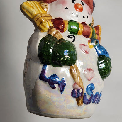 Iridescent Snowman Salt and Pepper Shaker Set