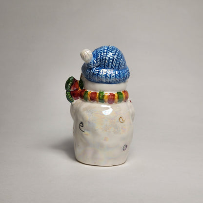 Iridescent Snowman Salt and Pepper Shaker Set