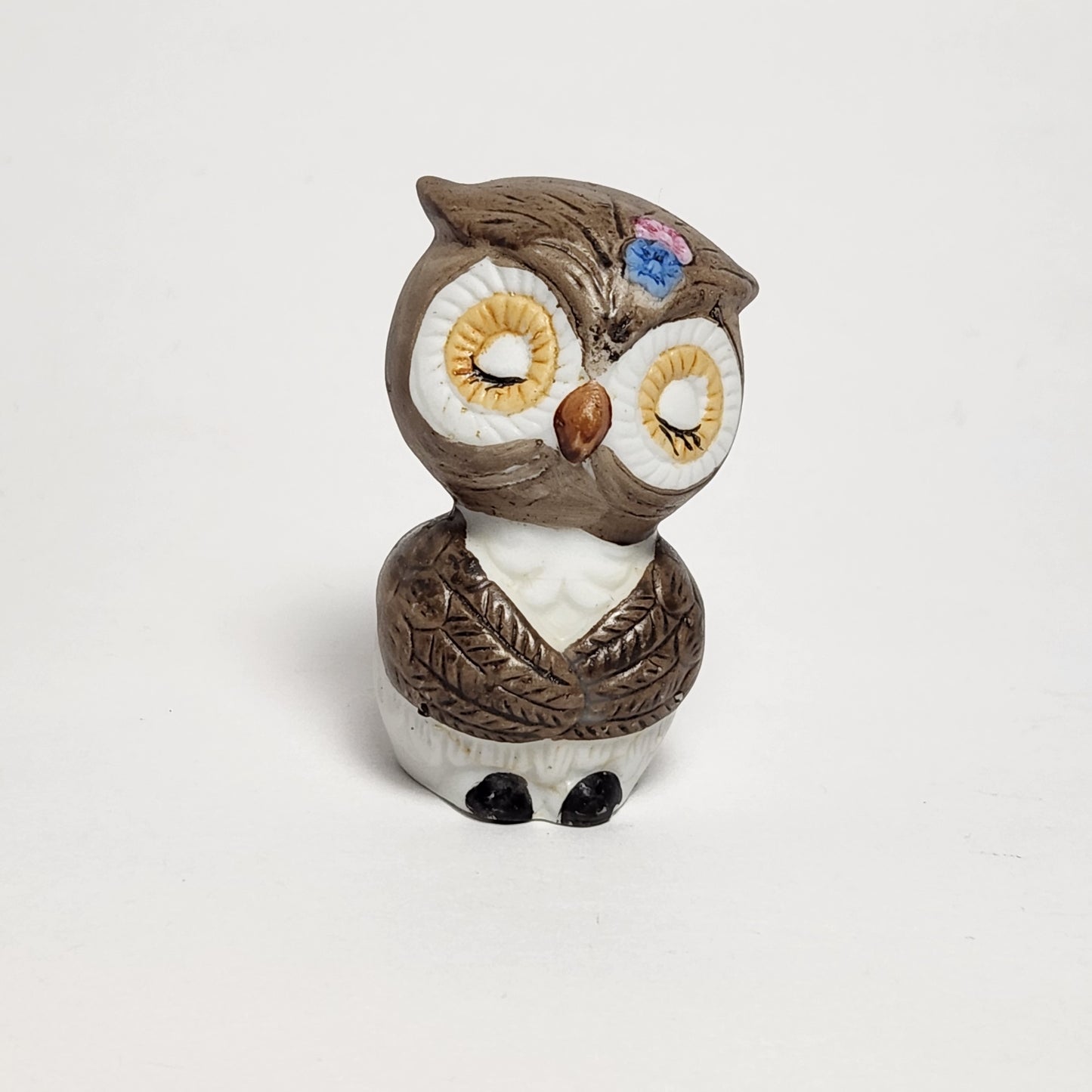 Porcelain Bisque Owl Salt and Pepper Shaker Set