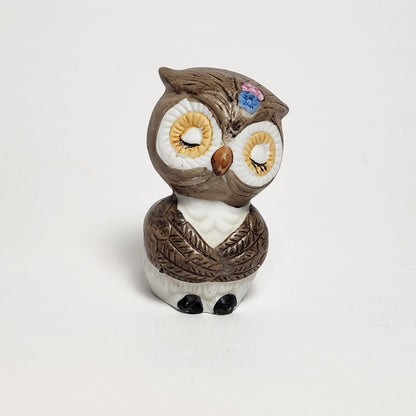 Porcelain Bisque Owl Salt and Pepper Shaker Set