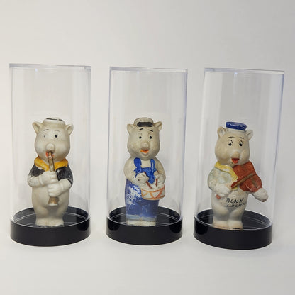 Walt Disney - Porcelain Bisque Three Little Pigs Band Figurines 1930s