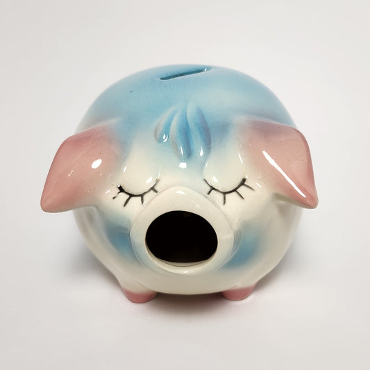 Hull Leeds - Blue Corky Pig Ceramic Piggy Bank 1957