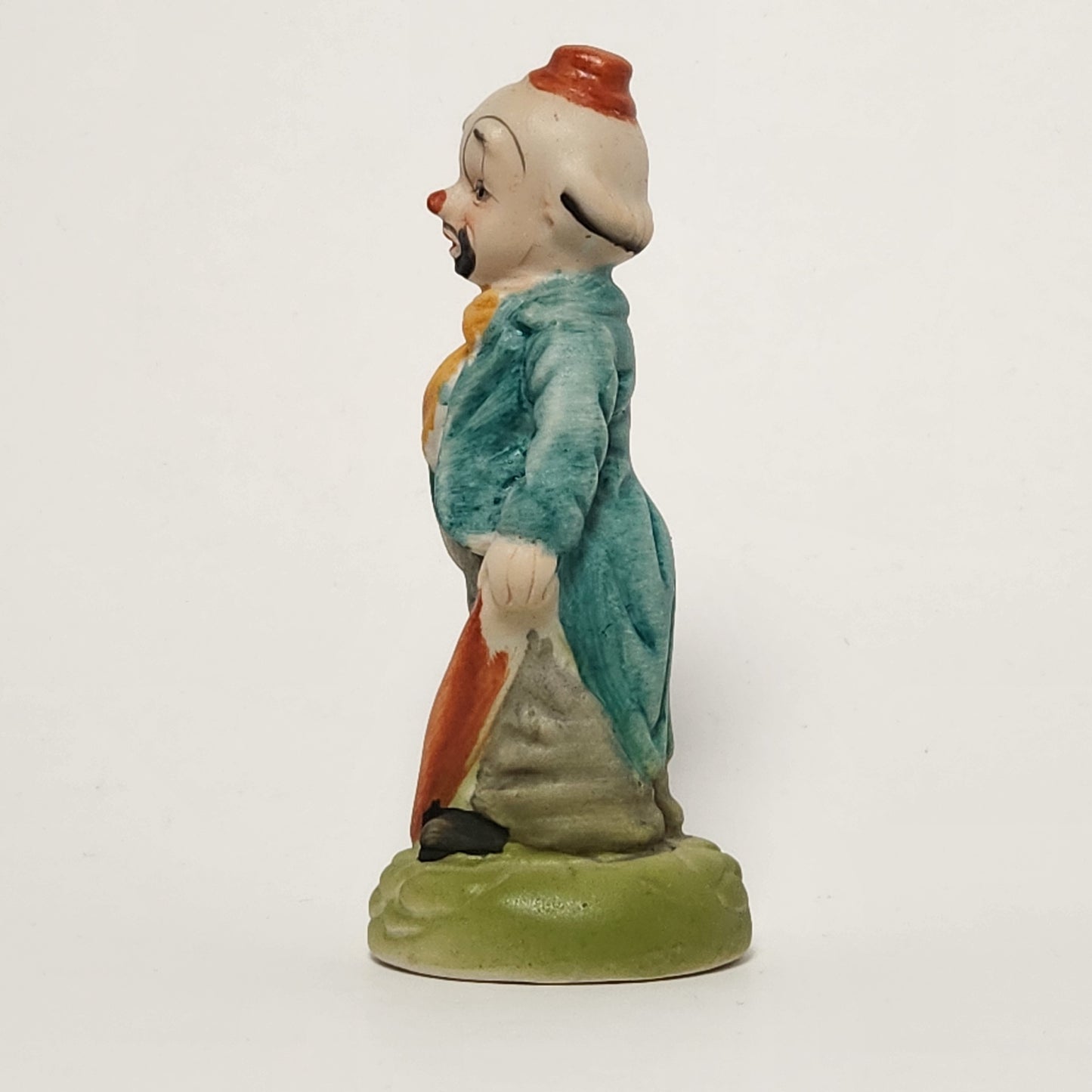 Clown with Umbrella Porcelain Bisque Figurine
