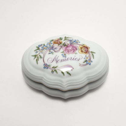 Avon - "Memories are for Sharing" Floral Musical Trinket Box 1983