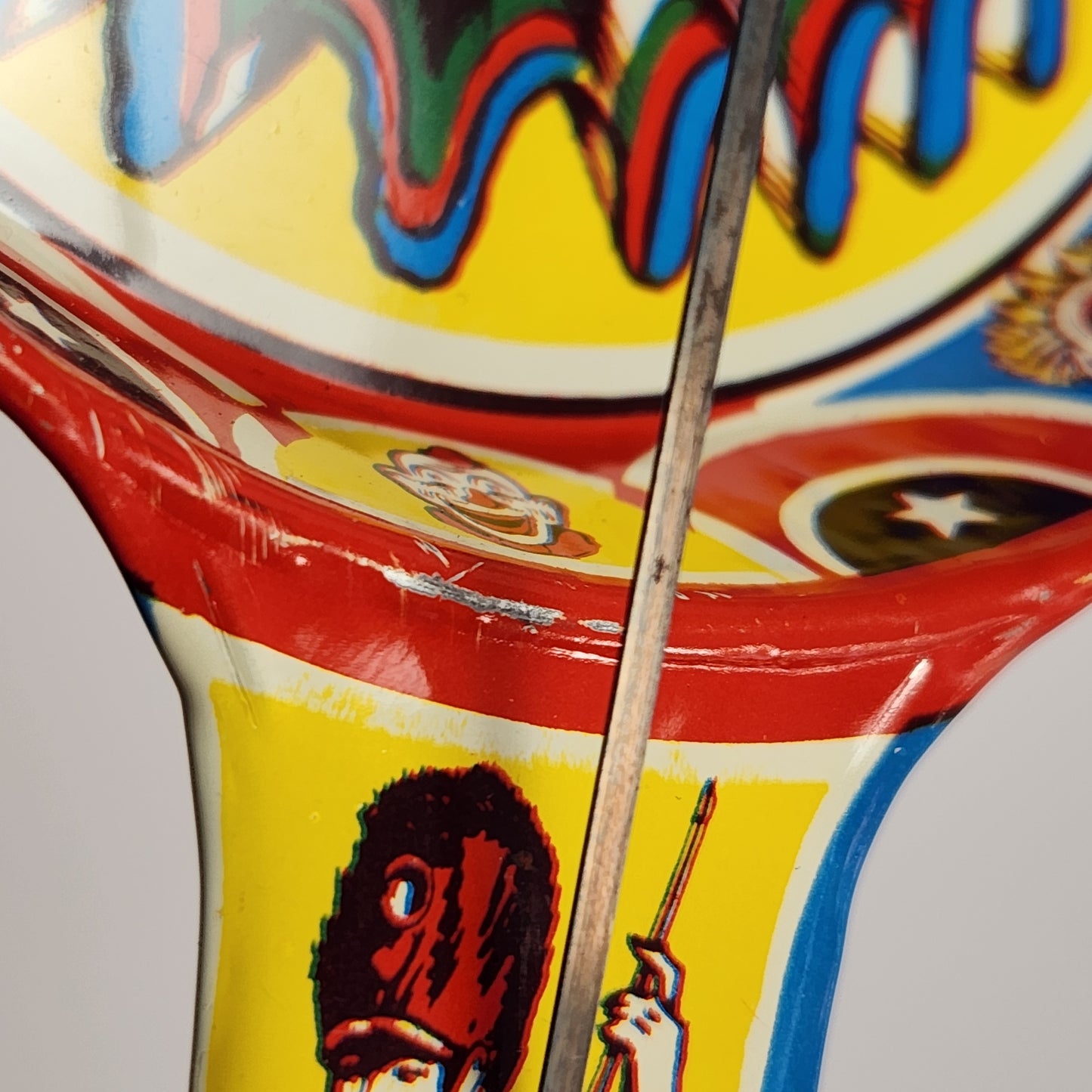 US Metal Toy Manufacturing Company - Tin Lithographed Clown Noisemaker Toy