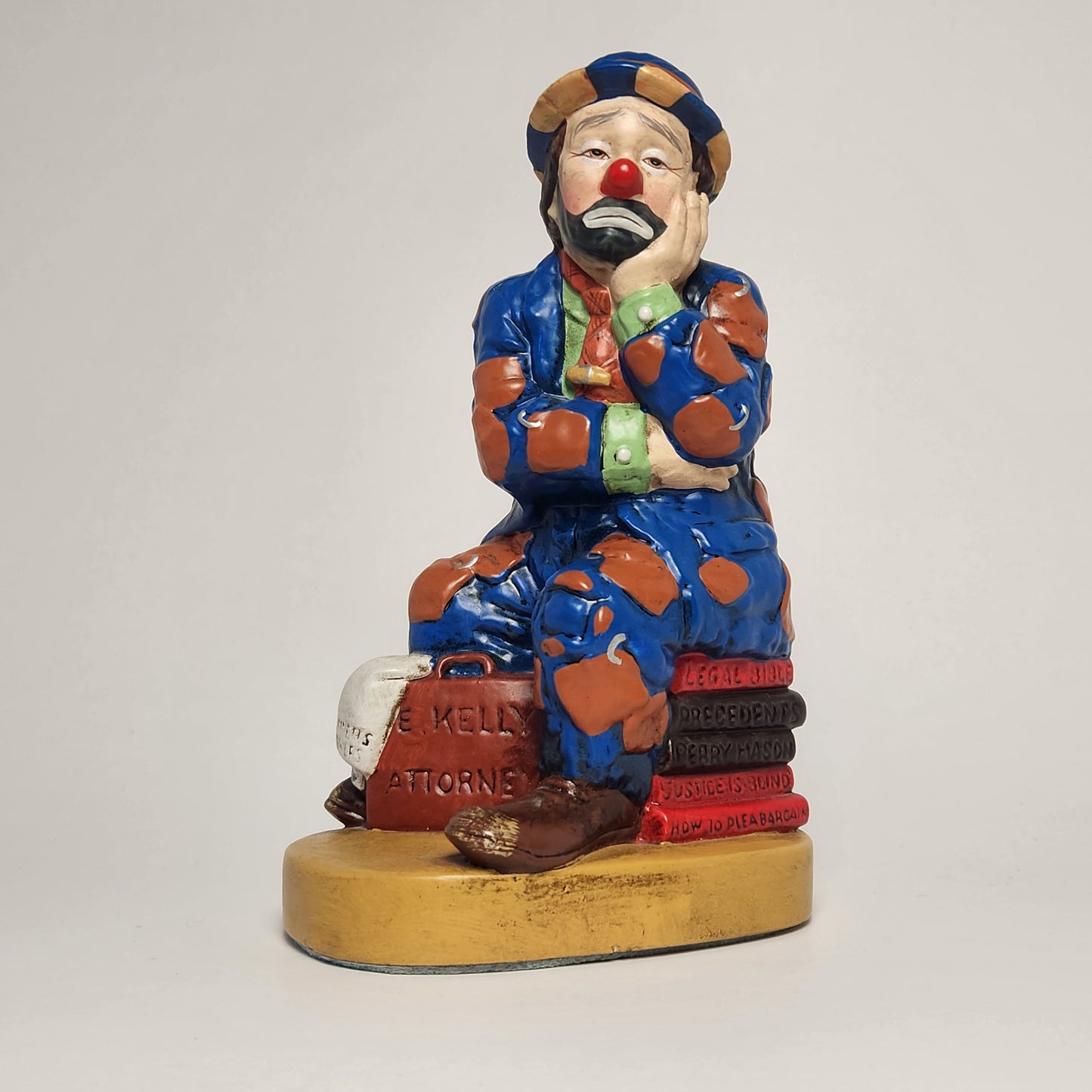 Emmett Kelly Jr. - Dave Grossman - Porcelain Clown Lawyer Figurine 1988