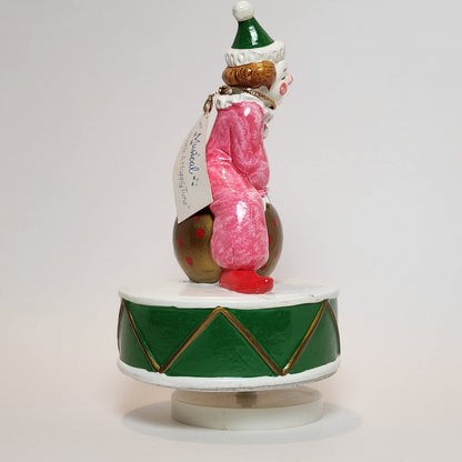 Gift World of Gorham - Ceramic Clown on Gold Ball Rotating Music Box