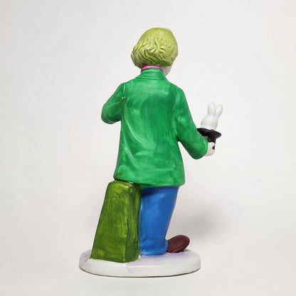 Porcelain Clown with Rabbit in a Hat Figurine