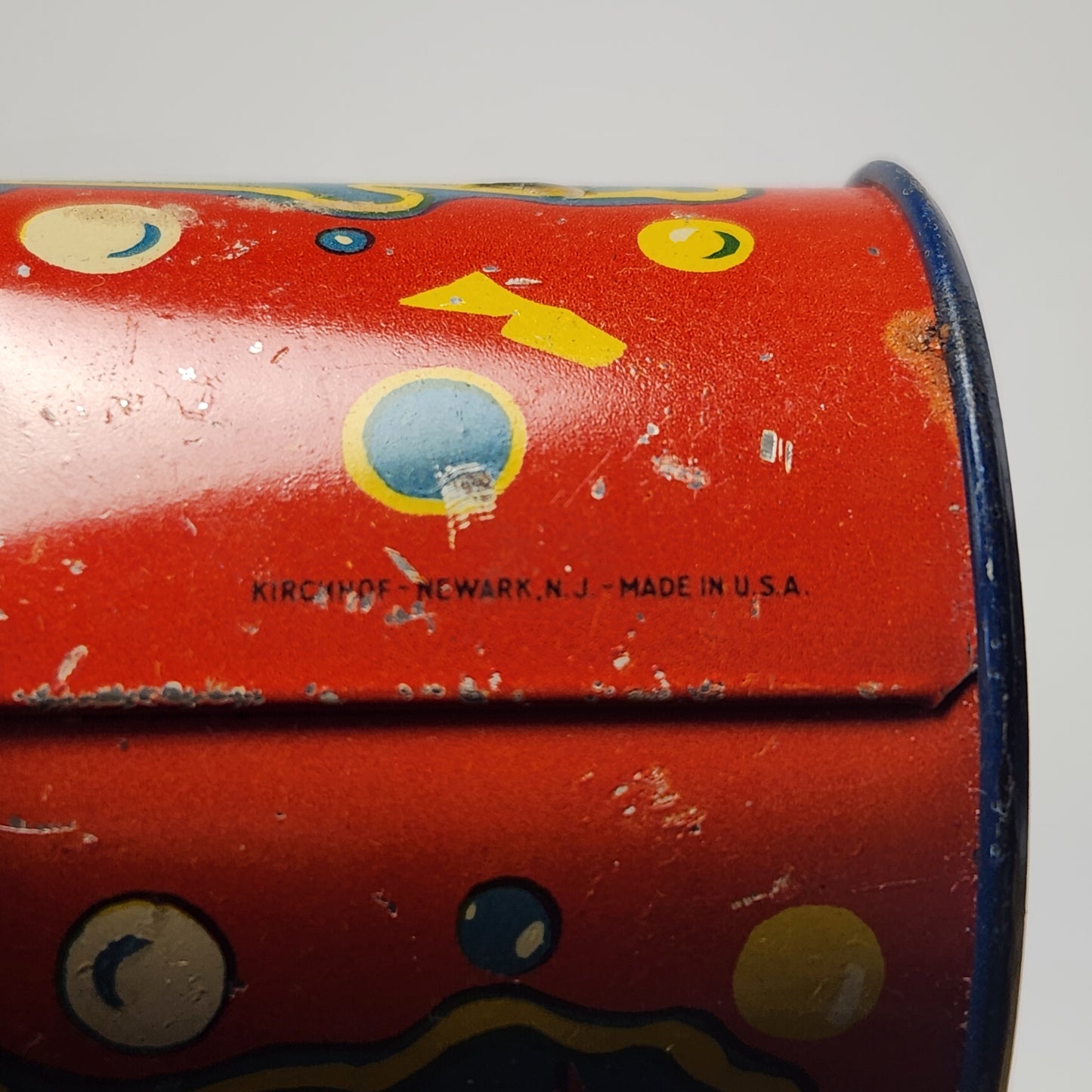 Kirchhof - Tin Lithographed Clown Noisemaker Toy with Wooden Handle (Red)