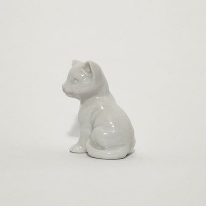Porcelain White Cat Match Holder
