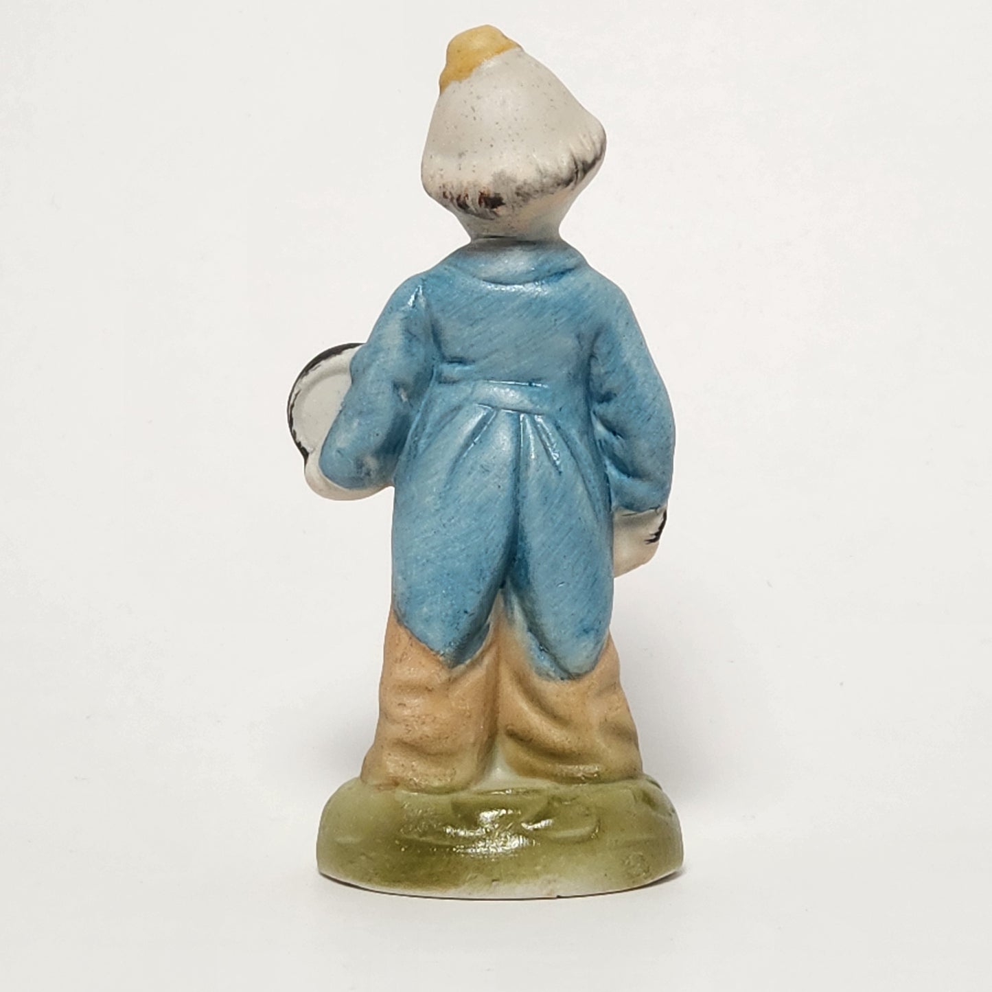 Clown with Drum Porcelain Bisque Figurine
