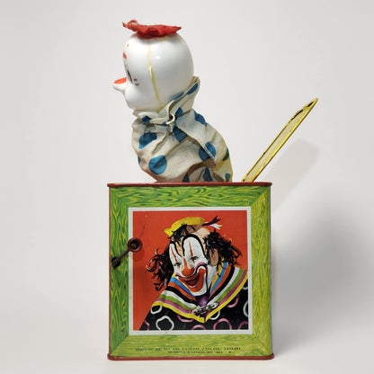 Mattel - Metal Clown Wind-Up Jack in the Box Toy 1951 (NON WORKING)