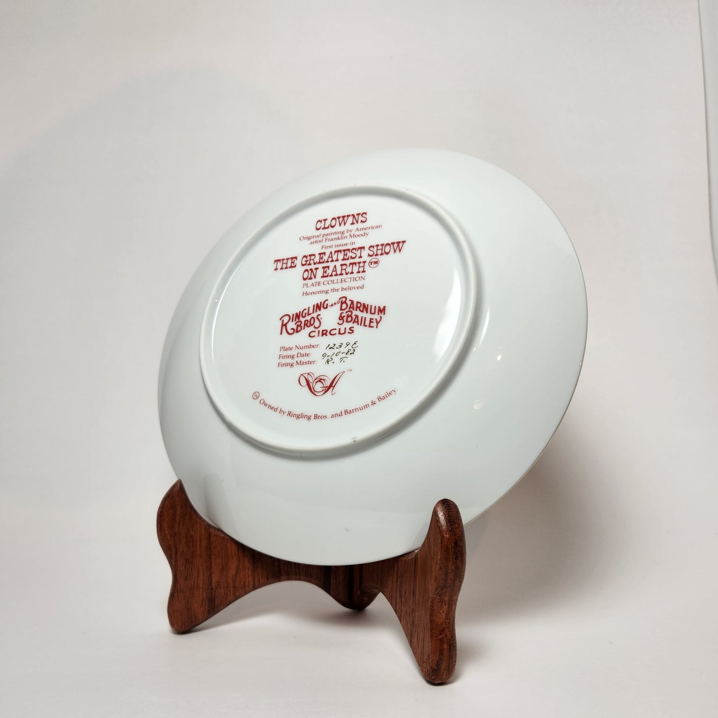 Ringling Bros. - Franklin Moody - Barnum & Bailey Circus Clowns Collector Plate 1982 (NO COA)