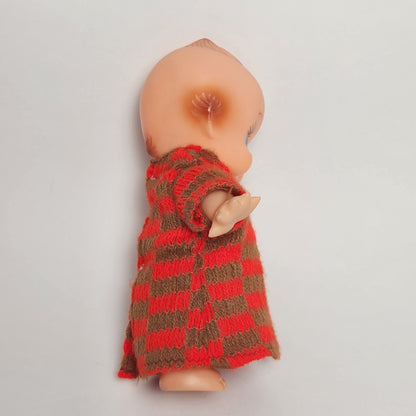 Kewpie 8" Rubber Squeak Doll with Crocheted Dress