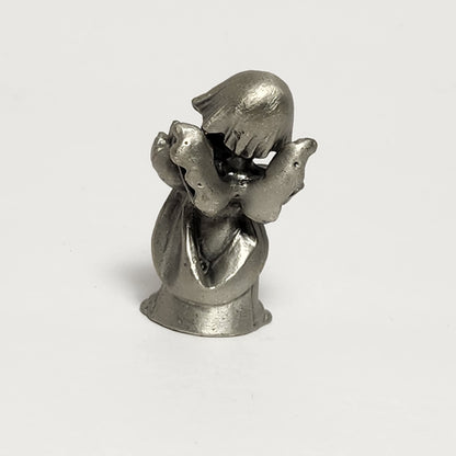 Pewter Angels with Instruments Figurines Set of 2