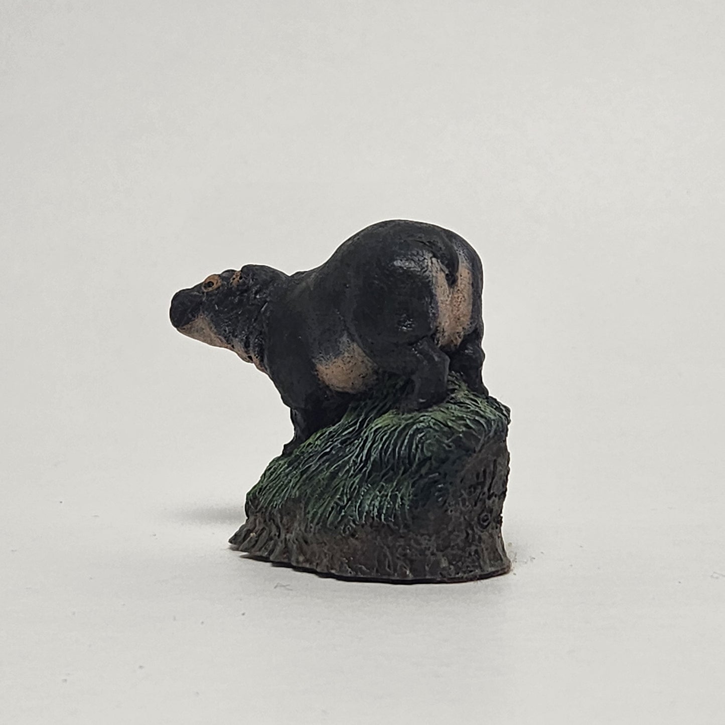 The Bronze Menagerie - Herman Deaton -  Painted Bronze Baby Hippo Figurine 1978