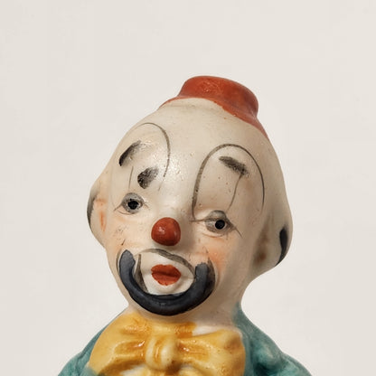 Clown with Umbrella Porcelain Bisque Figurine
