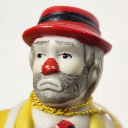 Flambro - Emmett Kelly Jr. - Hobo Clown with Organ Grinder Porcelain Bisque Figurine 1984
