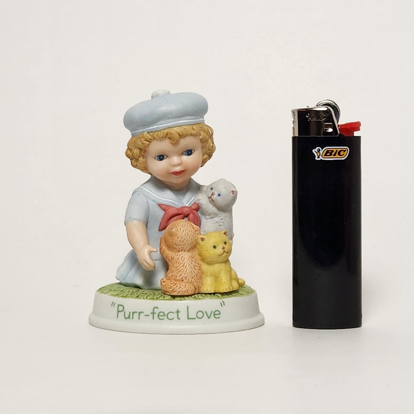 Avon - Blonde Girl with Kittens Porcelain Bisque Figurine 1991