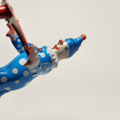 Lemezarugyar - Tin Lithographed Clown on Scooter Wind-up Toy