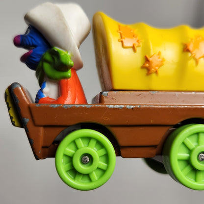 Playskool - Sesame Street Die Cast Car Grover Western Wagon 1987