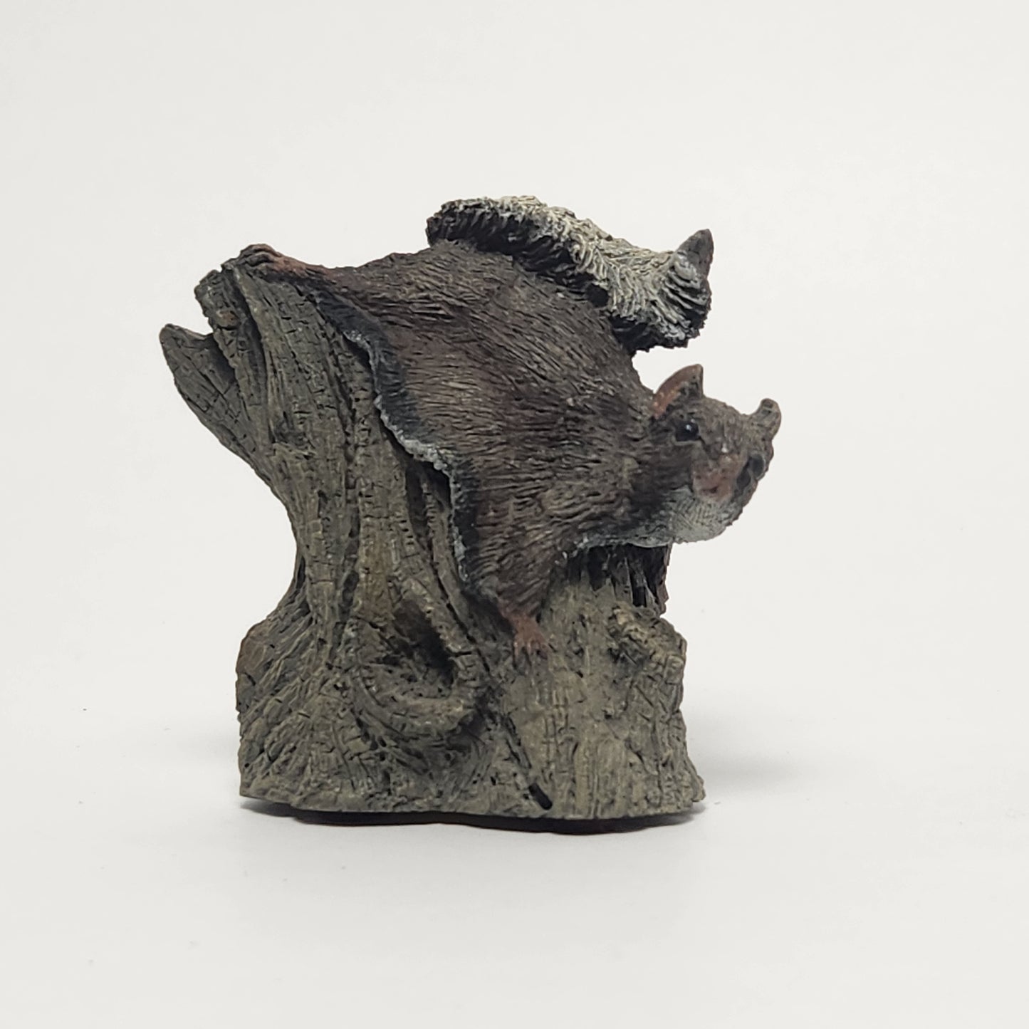 The Bronze Menagerie - Herman Deaton -  Painted Bronze Flying Squirrel Figurine 1977