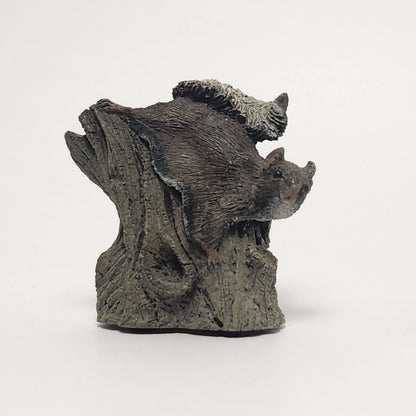 The Bronze Menagerie - Herman Deaton -  Painted Bronze Flying Squirrel Figurine 1977