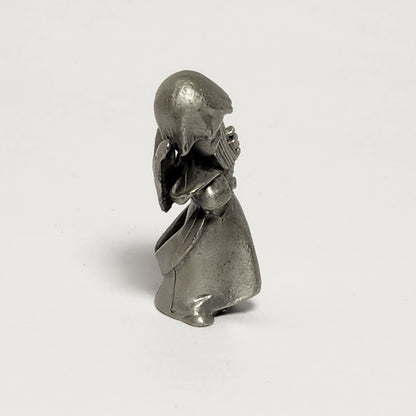 Pewter Angels with Instruments Figurines Set of 2