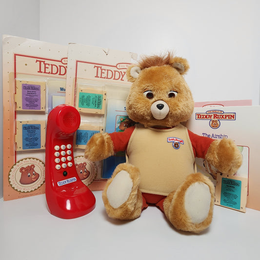 Worlds of Wonder - The World of Teddy Ruxpin Animated Talking Toy and Telephone (Bundle) 1990