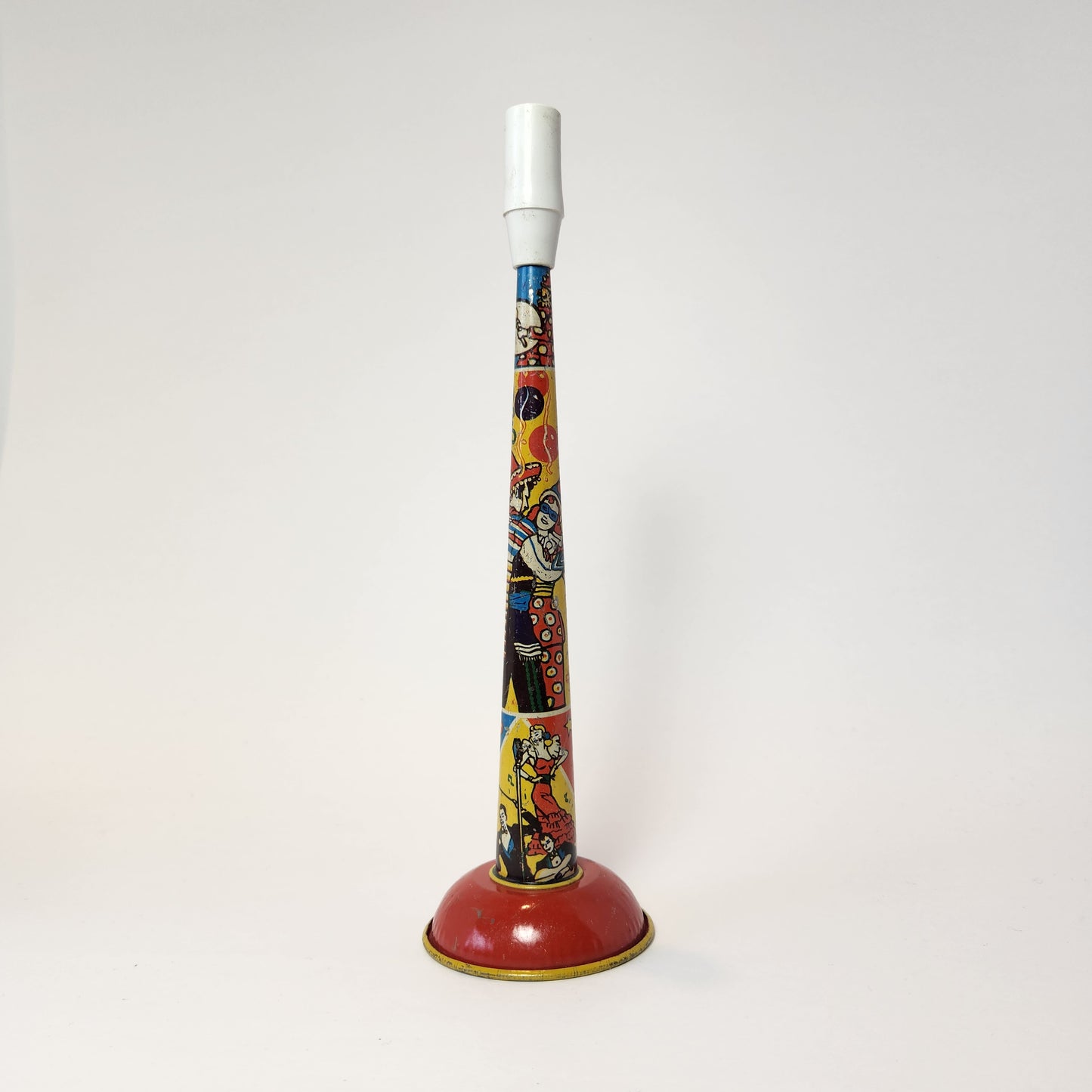 US Metal Toy Manufacturing Company - Tin Lithographed Clown Horn Noisemaker Toy (Yellow)