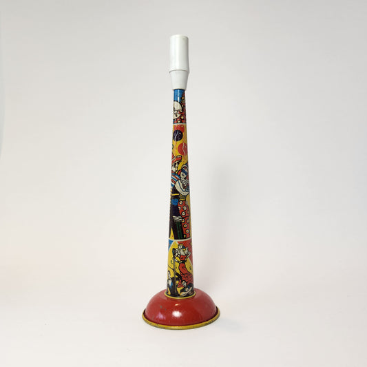 US Metal Toy Manufacturing Company - Tin Lithographed Clown Horn Noisemaker Toy (Yellow)