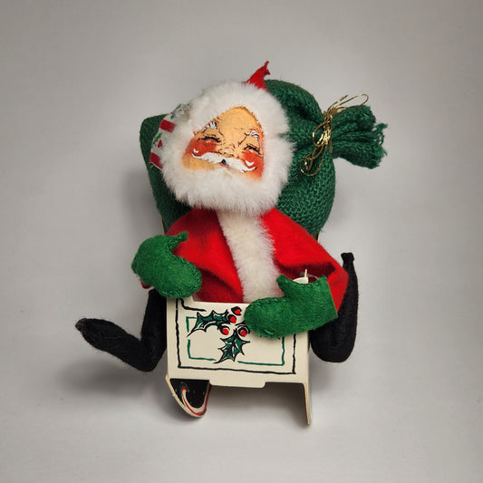 Annalee Mobilitee Dolls - Santa Claus Doll with Sleigh 1979
