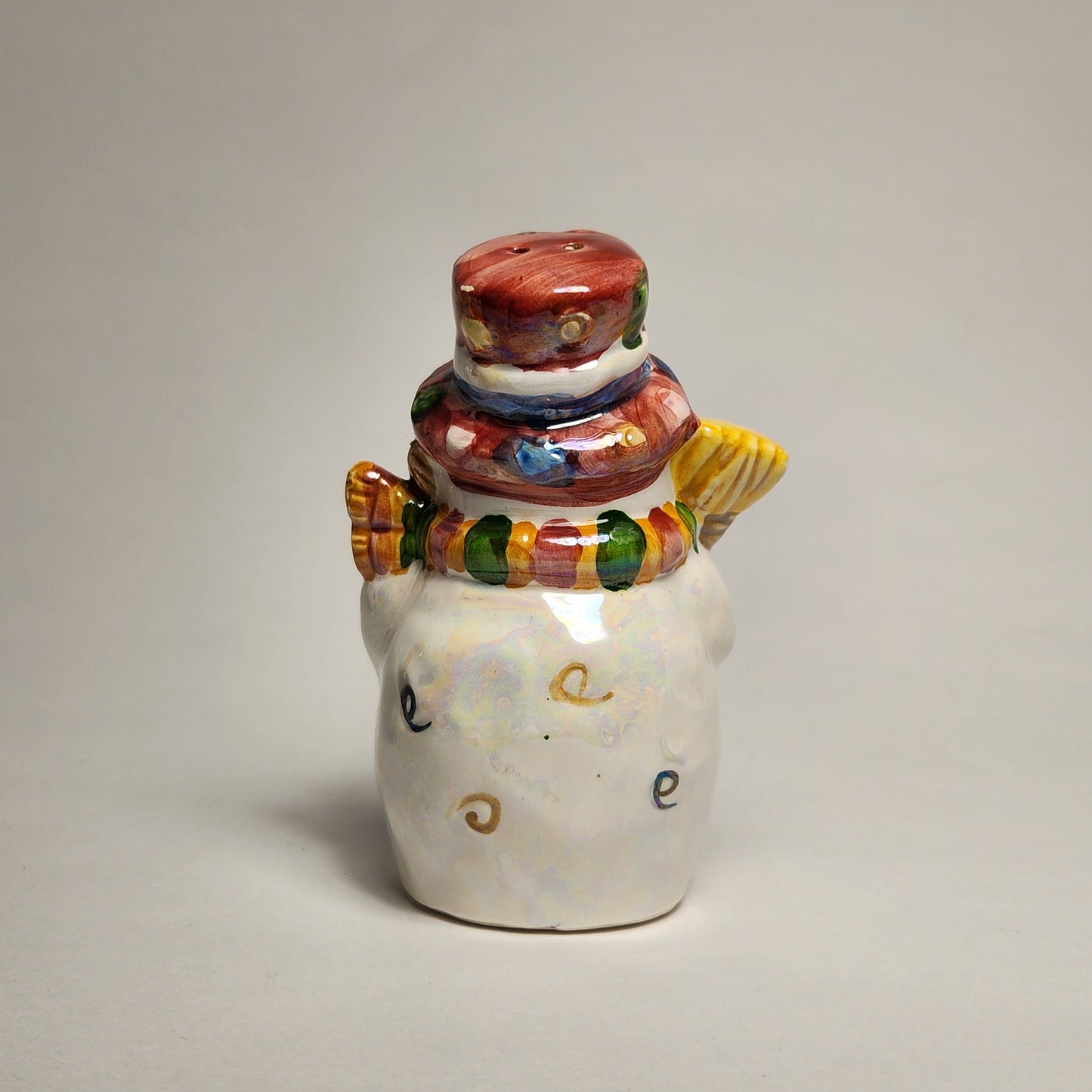 Iridescent Snowman Salt and Pepper Shaker Set