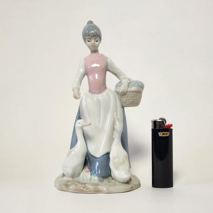 Girl with Geese Porcelain Figurine