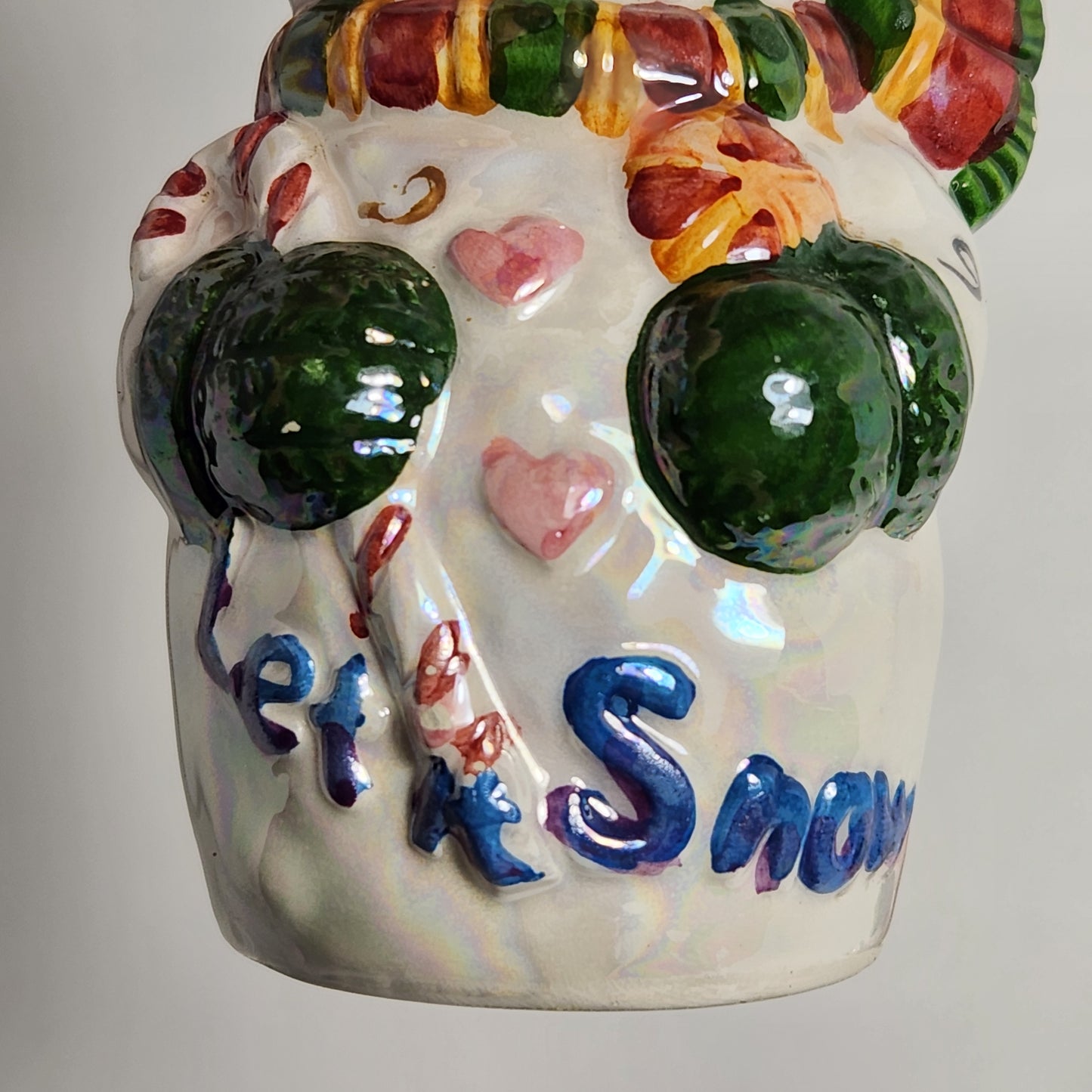 Iridescent Snowman Salt and Pepper Shaker Set