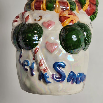 Iridescent Snowman Salt and Pepper Shaker Set