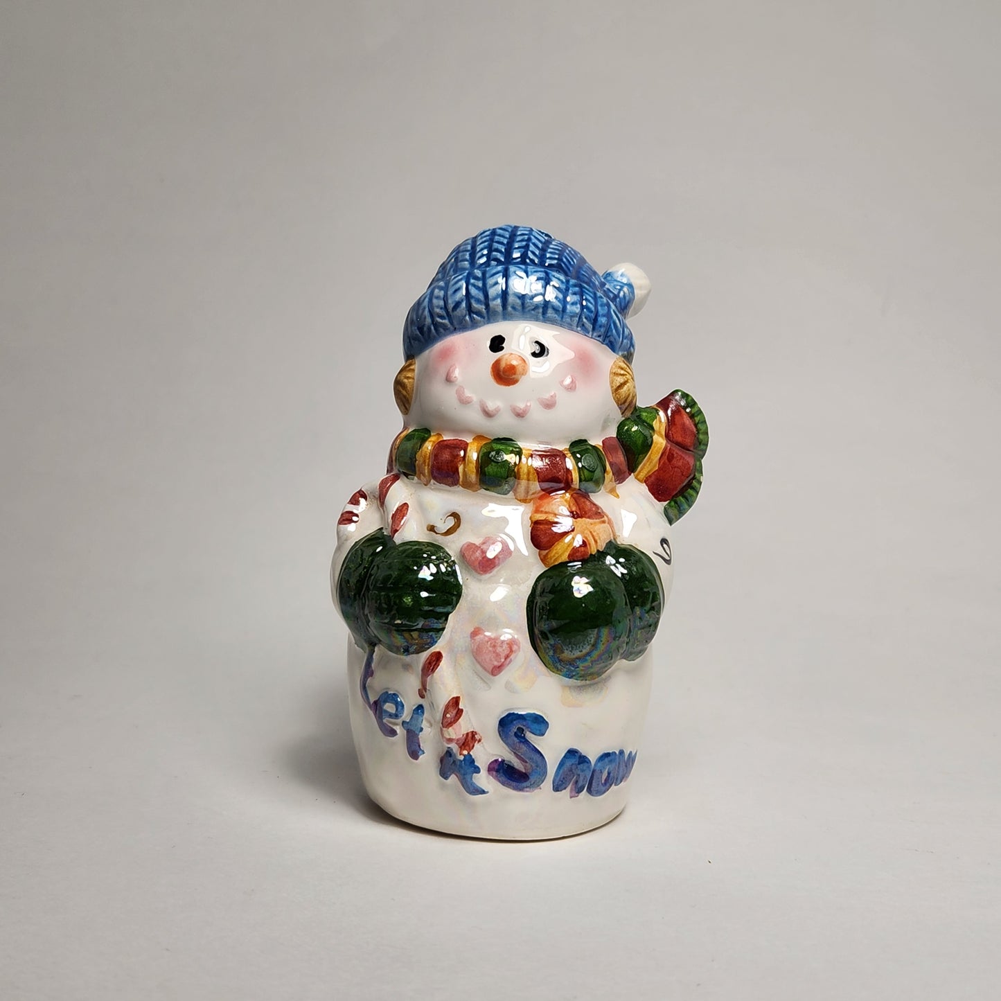 Iridescent Snowman Salt and Pepper Shaker Set