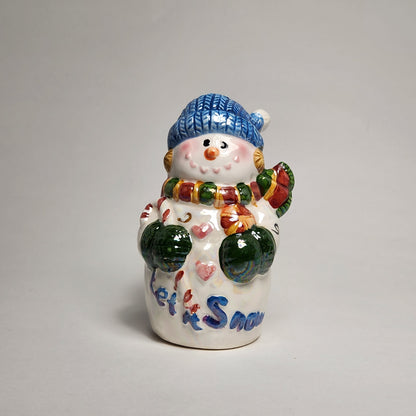 Iridescent Snowman Salt and Pepper Shaker Set