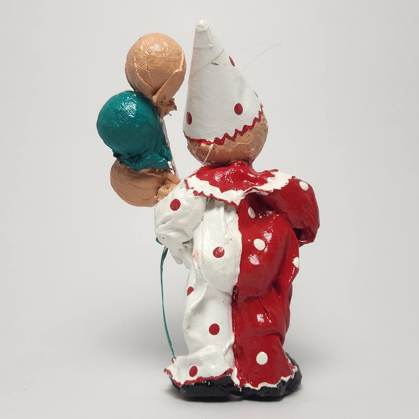 Handmade Paper Mache Clown with Balloons