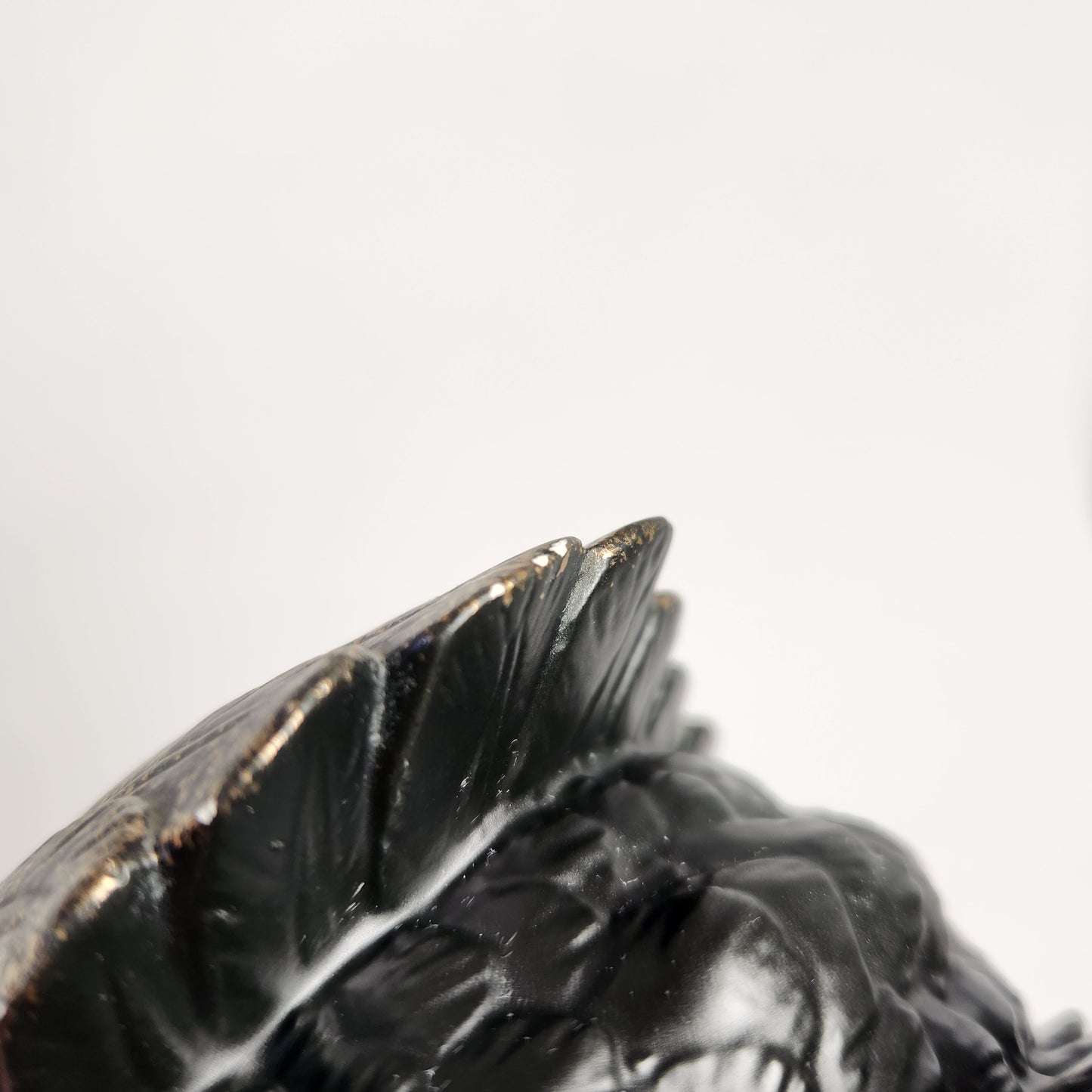 Black and Gold Swan Porcelain Trinket Box