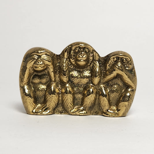 Three Wise Monkeys Brass Figurine