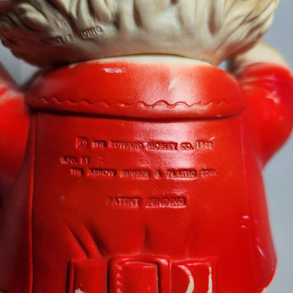 Arrow Rubber and Plastics Corporation - Edward Mobley - Red Bear Rubber Squeak Toy 1962